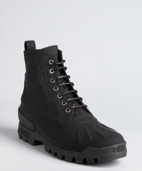 gucci black guccissima men's boots 245306|gucci shoes for men.